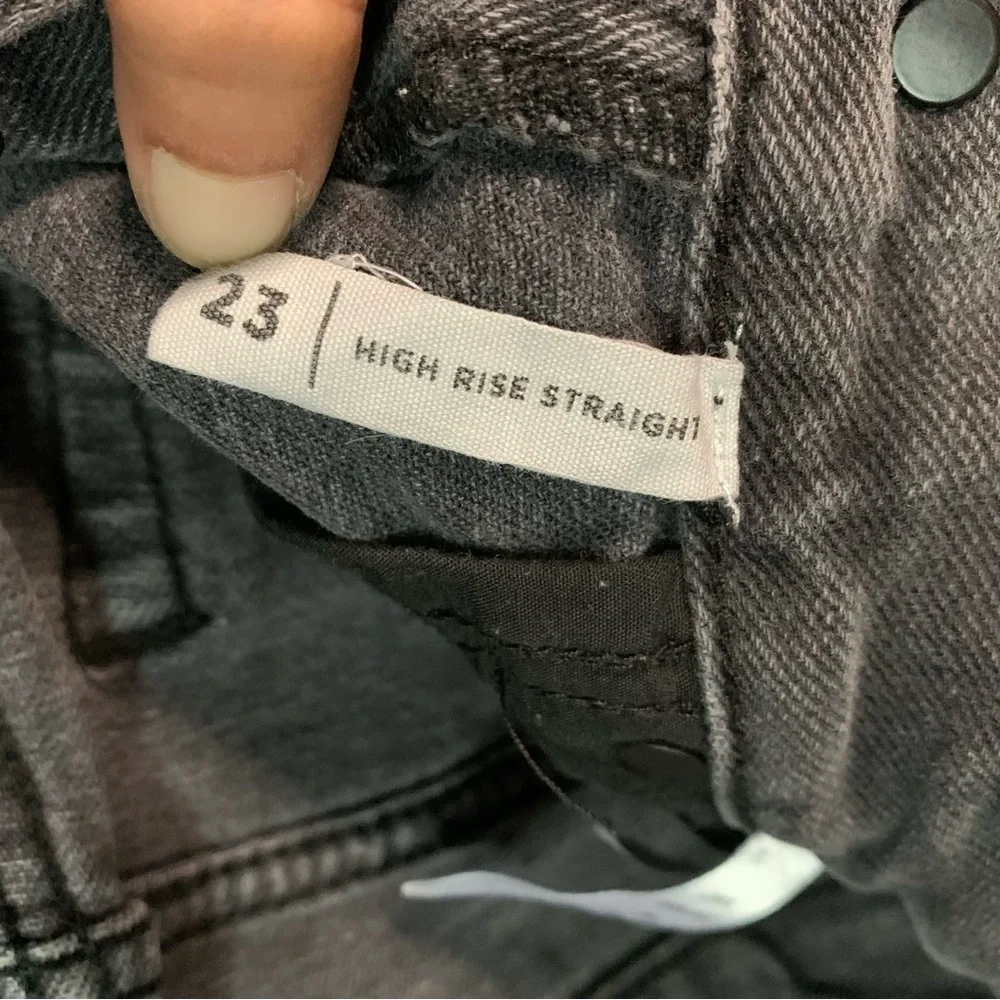 Pacsun High Rise Straight Black Distressed Jeans 23 - Picture 4 of 9